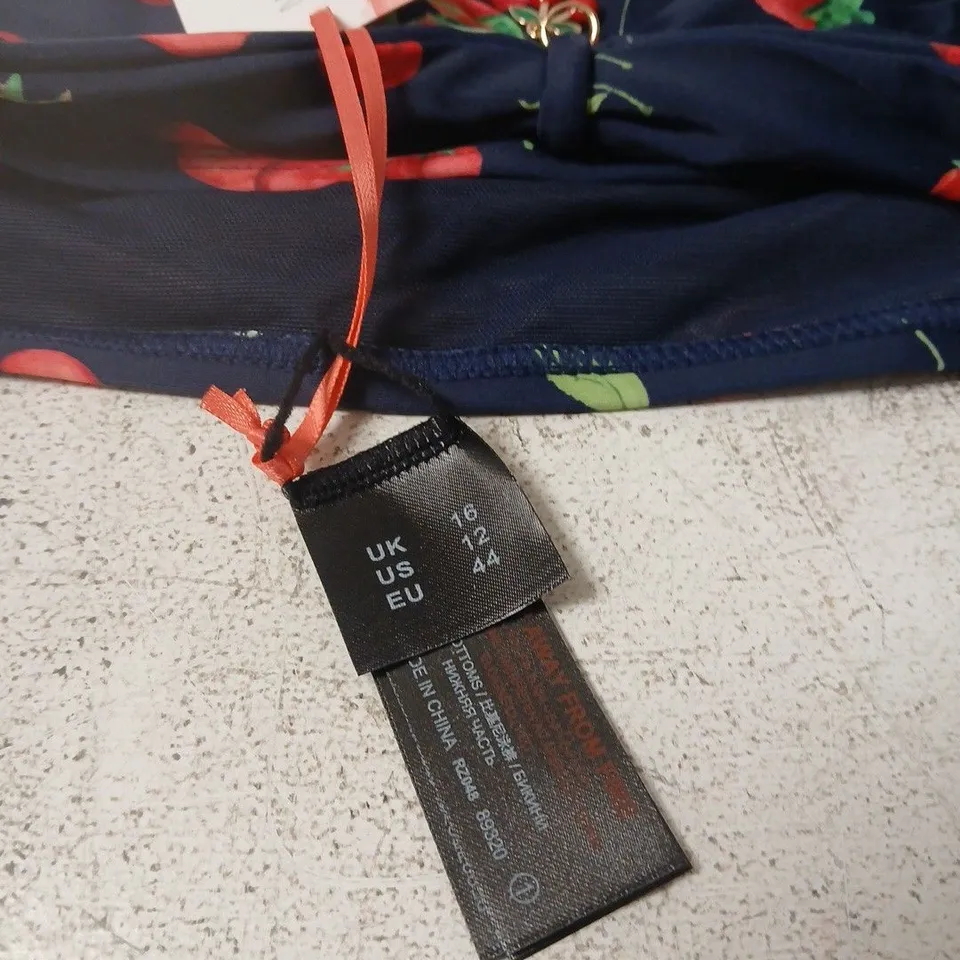 WOMEN'S NAVY CHERRY PRINT BIKINI BOTTOMS – UK 16 (EU 44)