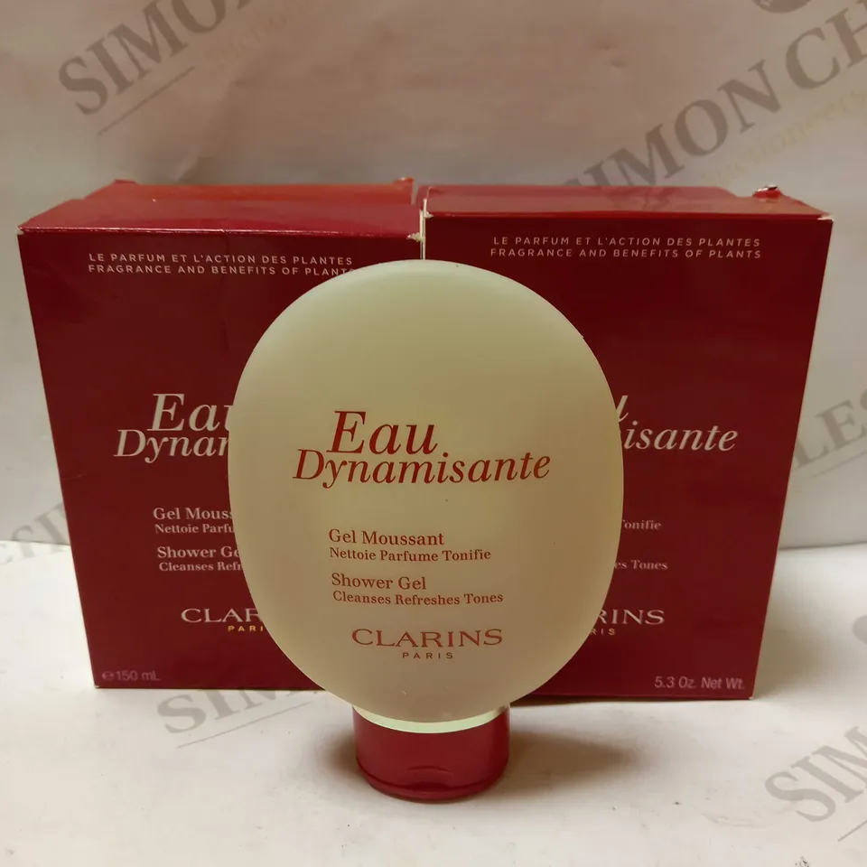 4 X 150ML CLARINS EAU DYNAMISANTE SHOWER GEL