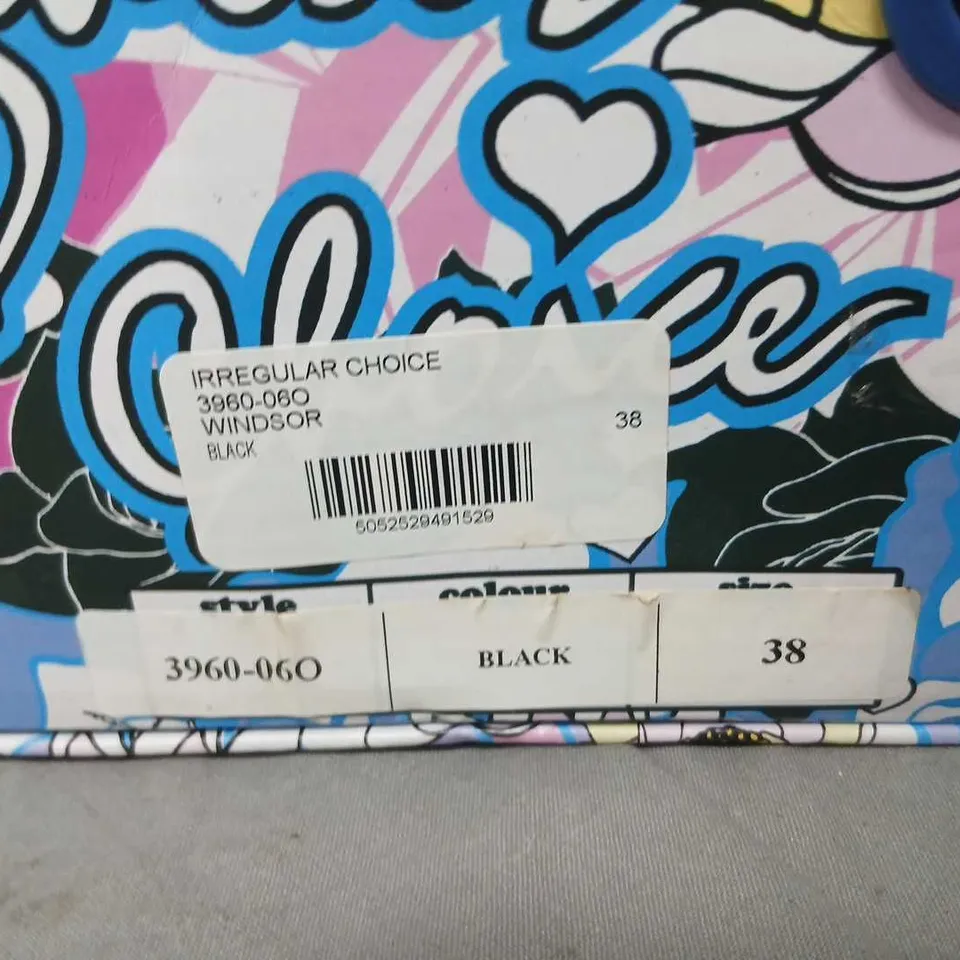 IRREGULAR CHOICE WINDSOR ZEBRA PRINT HEELS WITH BLACK BOW – UK 5 (EU 38)