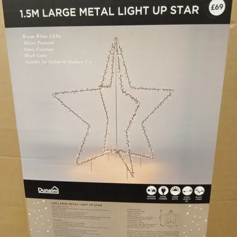 PALLET OF APPROXIMATELY 14 x LARGE METAL 1.5M LIGHT UP CHRISTMAS STARS