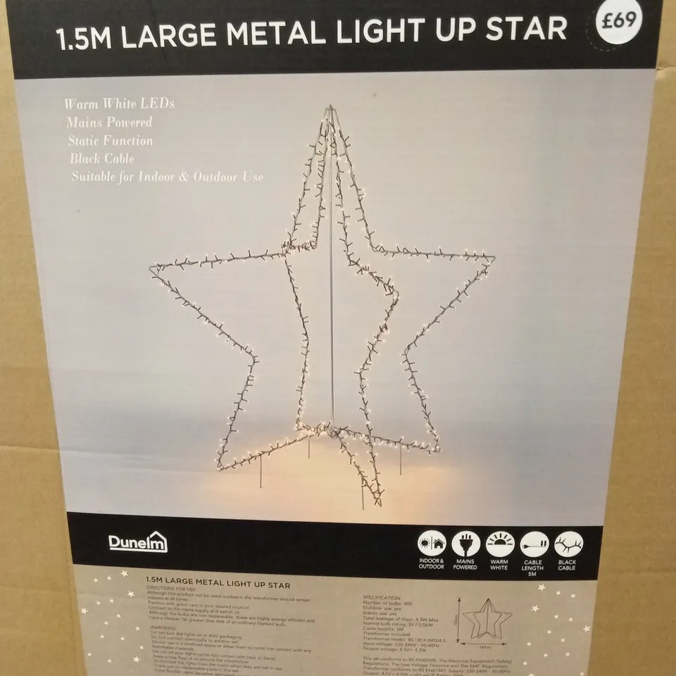 PALLET OF APPROXIMATELY 14 x LARGE METAL 1.5M LIGHT UP CHRISTMAS STARS