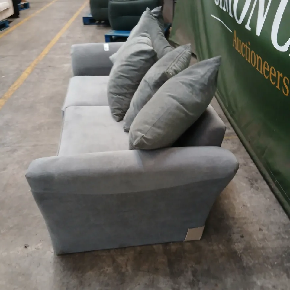 GREY FABRIC 3-SEATER SOFA WITH CUSHIONS