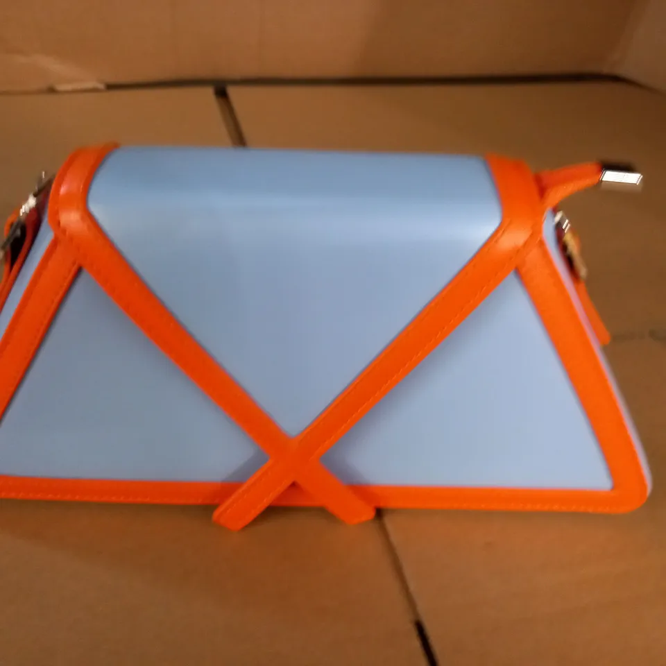 BLUE/ORANGE ANGULAR BAG