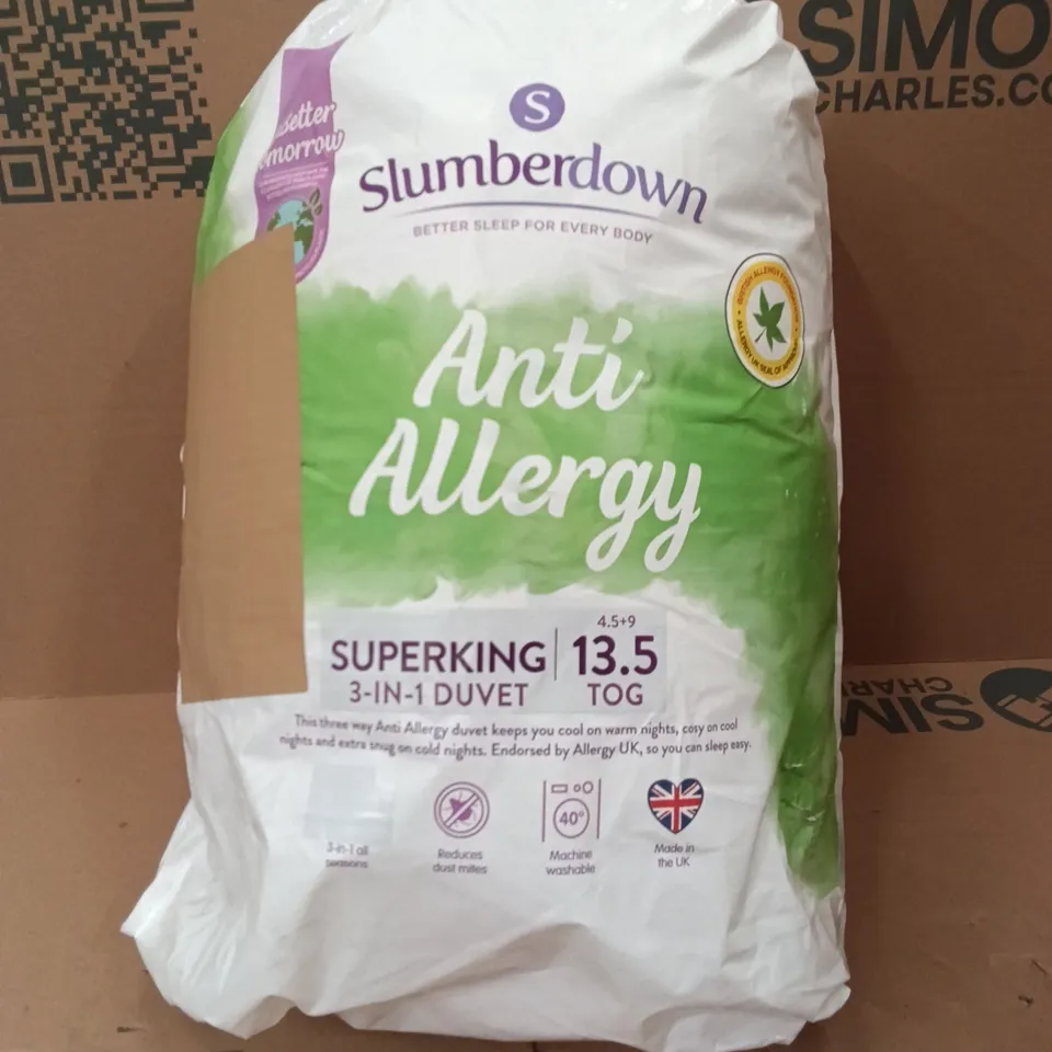 BAGGED SLUMBERDOWN ANTI ALLERGY 3-IN-1 DUVET//SUPERKING