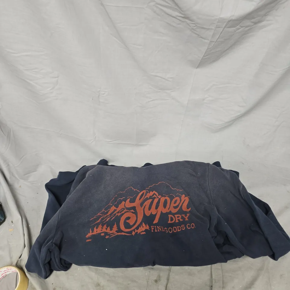 SUPERDRY LO-FI OUTDOORS RELAXED HOOD NAVY HOODIE – XL 