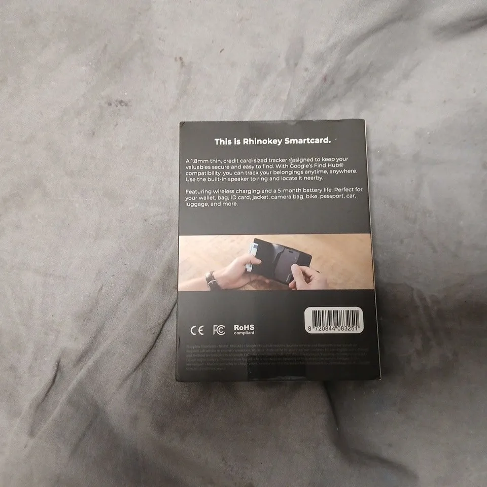 BOXED RHINOKEY SMARTCARD TRACKER – CARD-SIZED LOCATOR (FIND HUB COMPATIBLE)