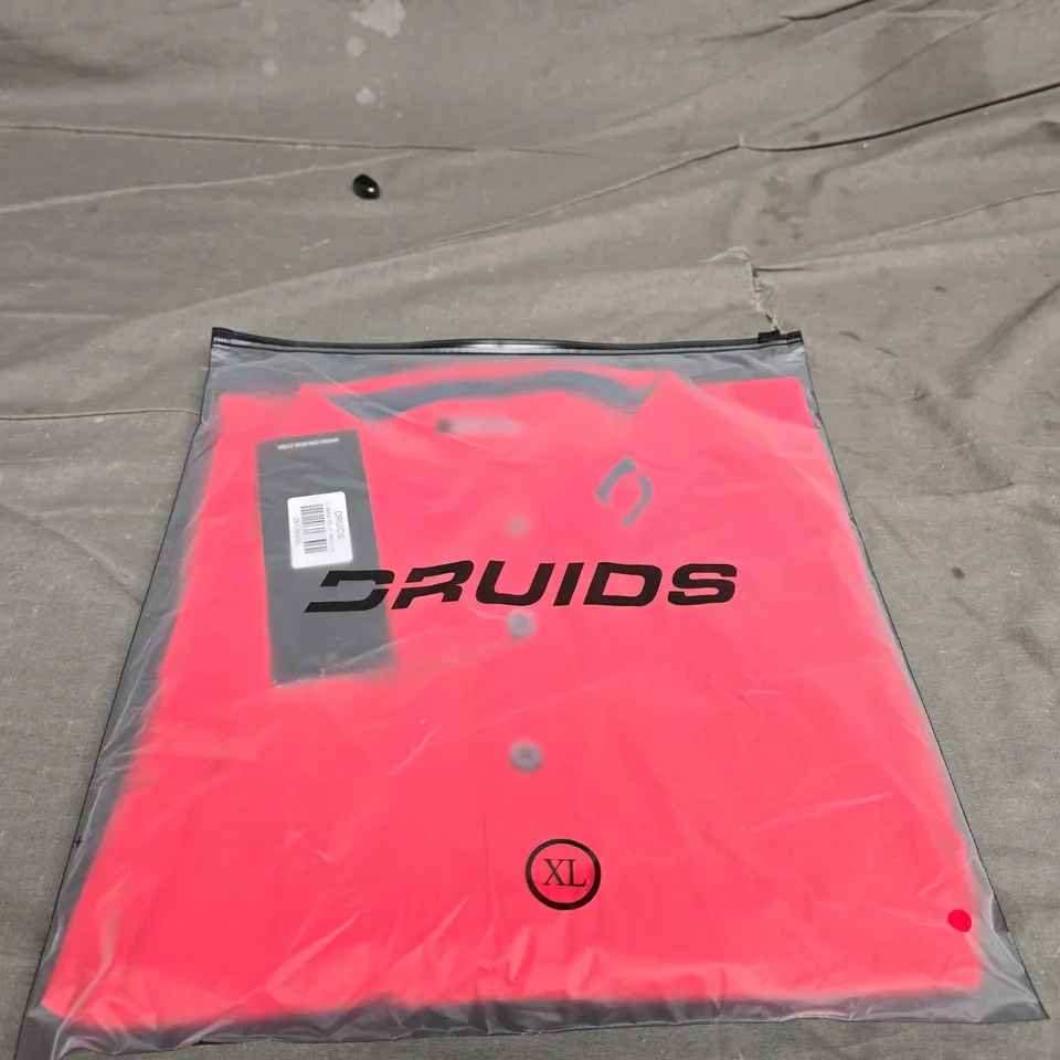 BAGGED DRUIDS CLASSIC POLO IN RED - SIZE XL