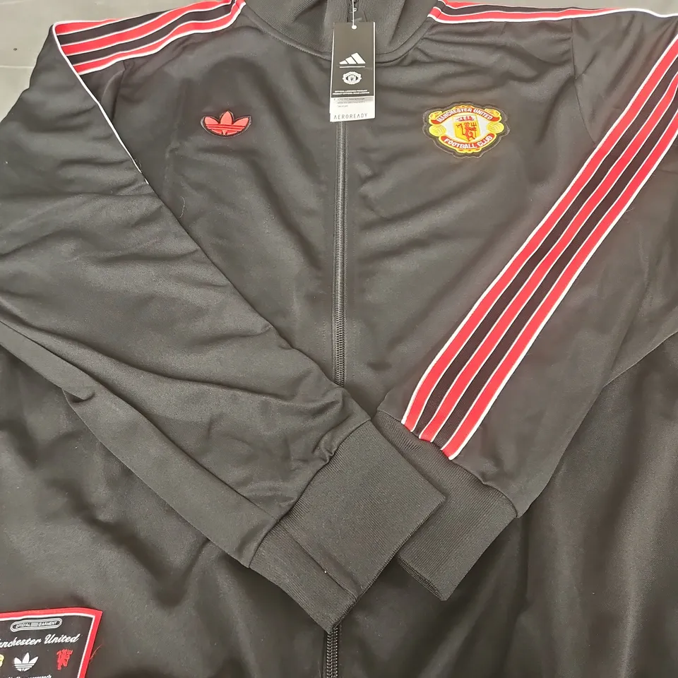ADIDAS MANCHESTER UNITED AEROREADY TRACK JACKET – BLACK, MEN'S - SIZE XL