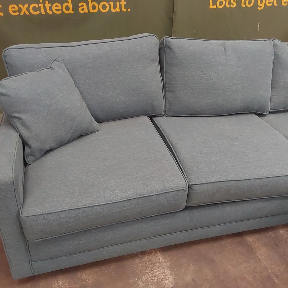 QUALITY DESIGNER CORNER CHAISE SOFA BED - TURQUOISE FABRIC