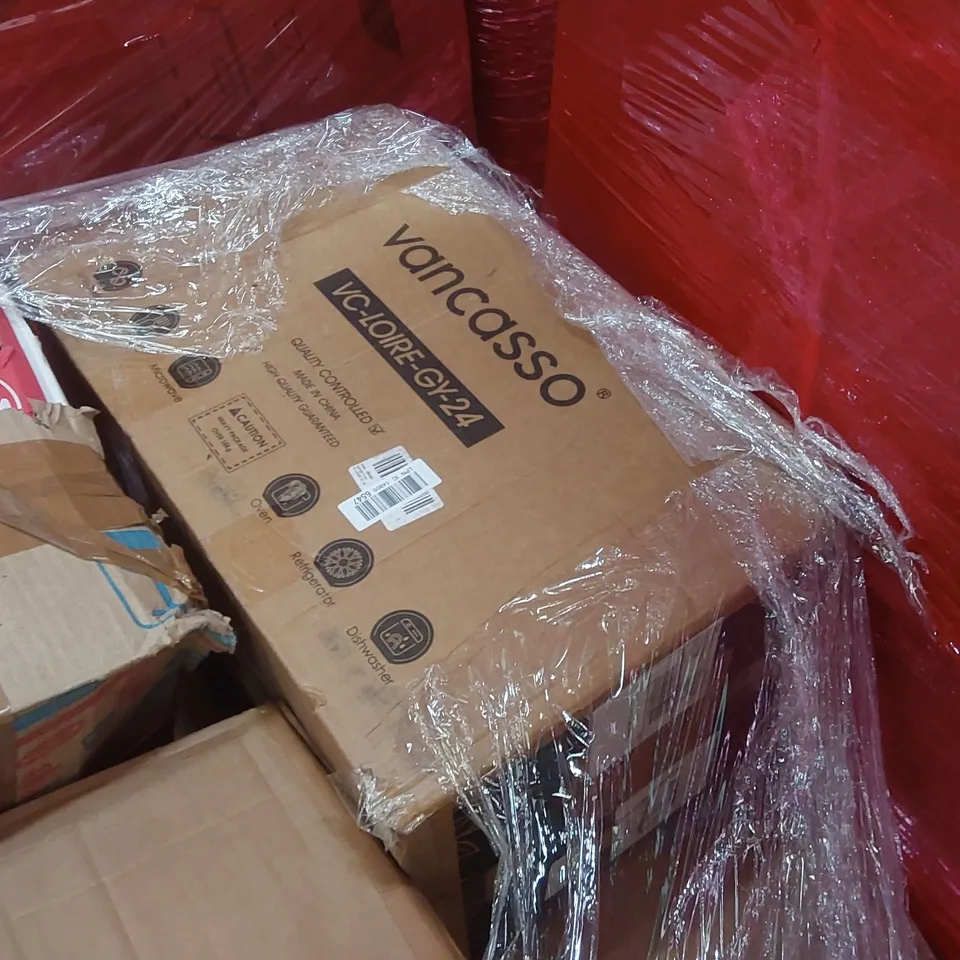 PALLET OF ASSORTED ITEMS INCLUDING: VIVO HEIGHT ADJUSTABLE DESK, VANCASSO DINNERWARE SET ECT