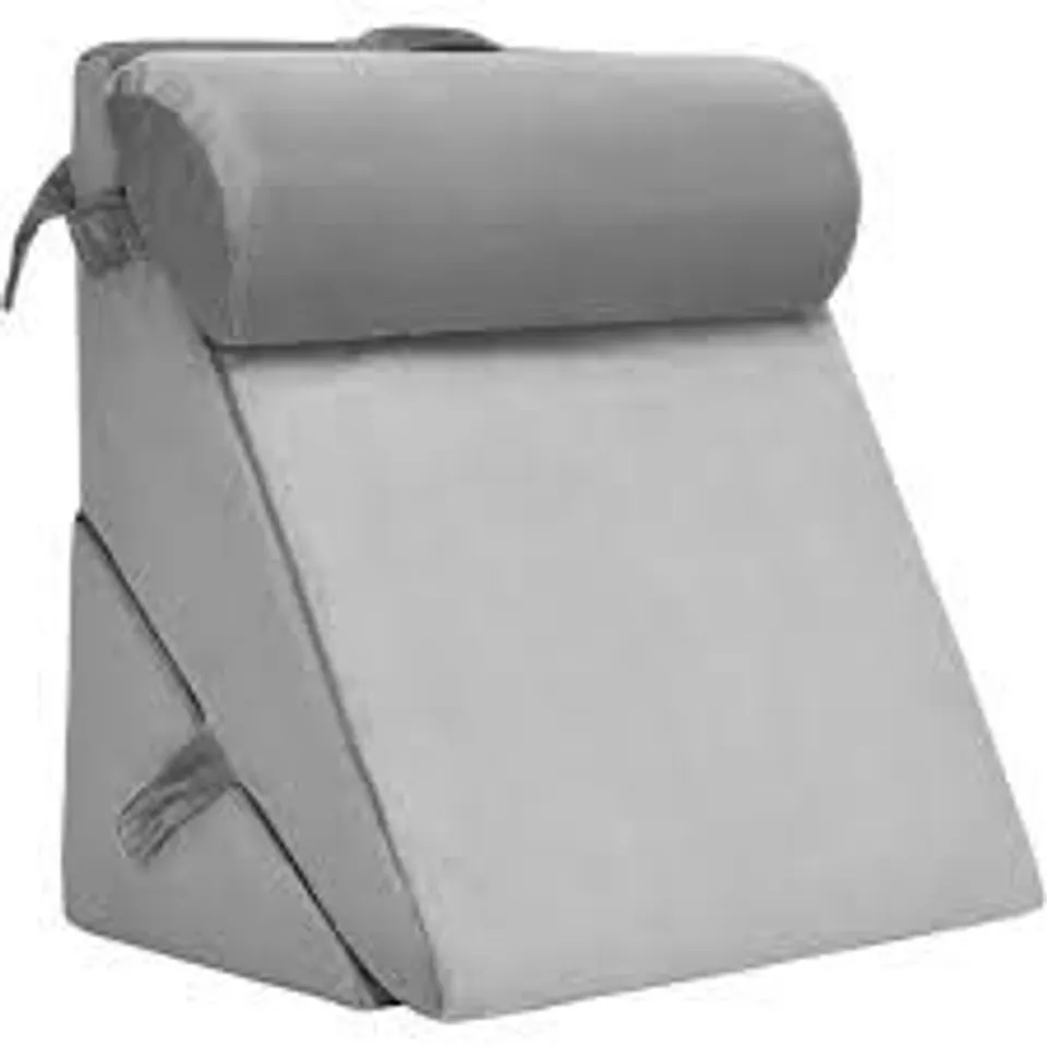 COSTWAY BED WEDGE PILLOW ADJUSTABLE NECK BACK SUPPORT MEMORY FOAM HEADREST - GREY