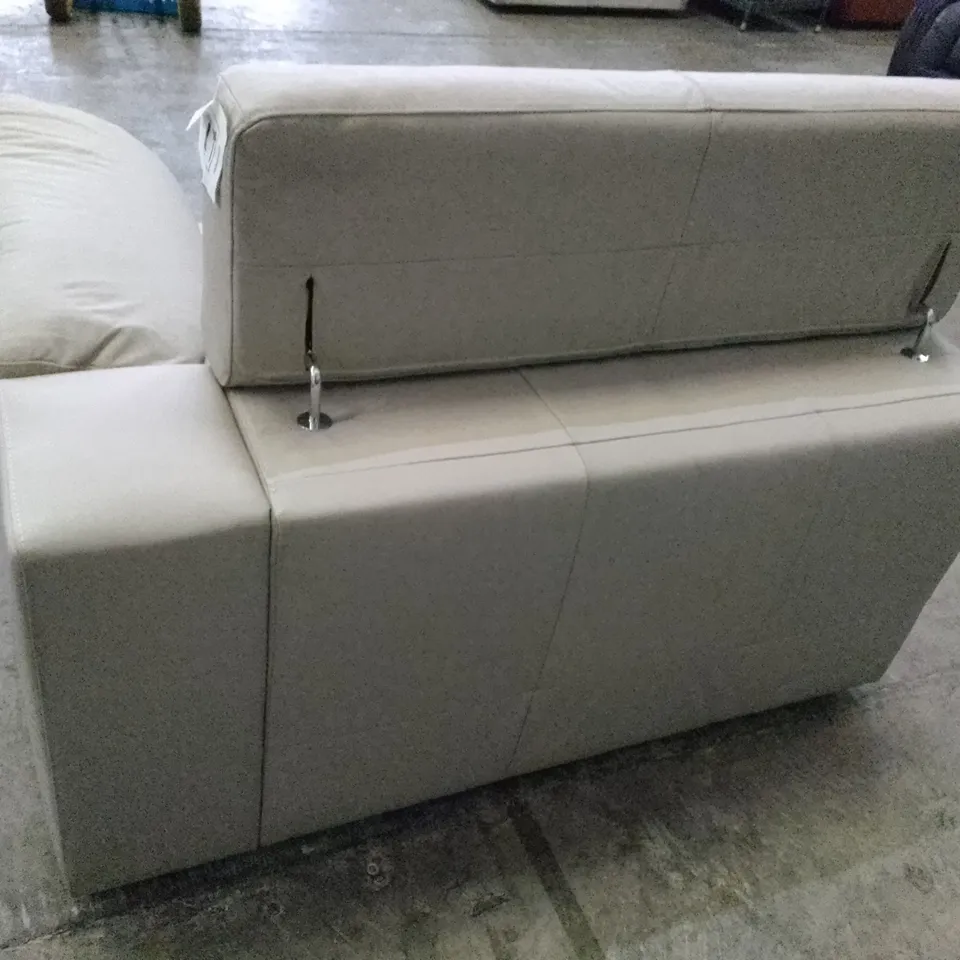 QUALITY DESIGNER LHF SOFA SECTION - IVORY LEATHER