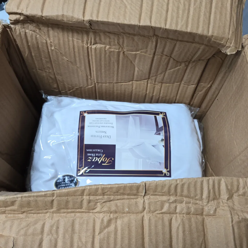 APPROXIMATELY 10 TOPAZ LUXURY HOME COLLECTION DEEP FITTED SHEETS – MICROFIBRE POLYESTER, WHITE - SINGLE