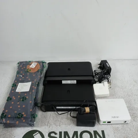 APPROXIMATELY 10 ASSORTED ITEMS INCLUDING ADTRAM  SDX631Q, AN APPLE USB-C POWER ADAPTER AND AN EE SMART HUB SH20A