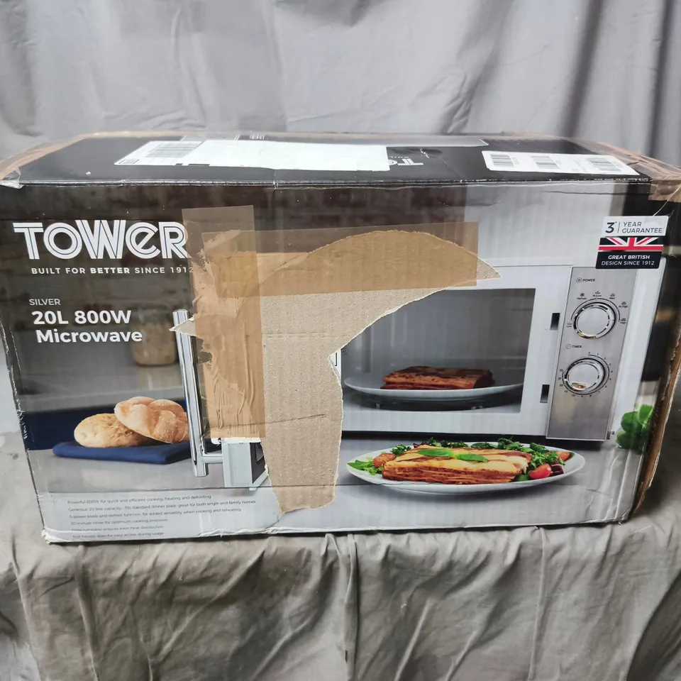 TOWER 20L 800W MICROWAVE – SILVER, MODEL T24015S