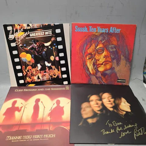 BOX OF APPROXIMATELY 9 ASSORTED VINYL'S TO INCLUDE - SSSSH TEN YEARS AFTER , CLIFF RICHARD AND THE SHADOWS THANK YOU VERY MUCH ETC