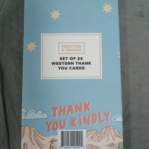 SWEETZER & ORANGE SET OF 24 WESTERN THANK YOU CARDS