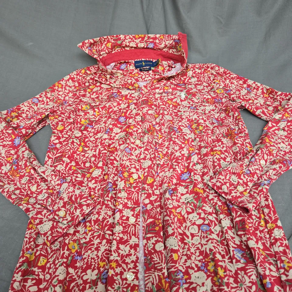 POLO RALPH LAUREN BUTTONED FLORAL PATTERN DRESS SIZE M