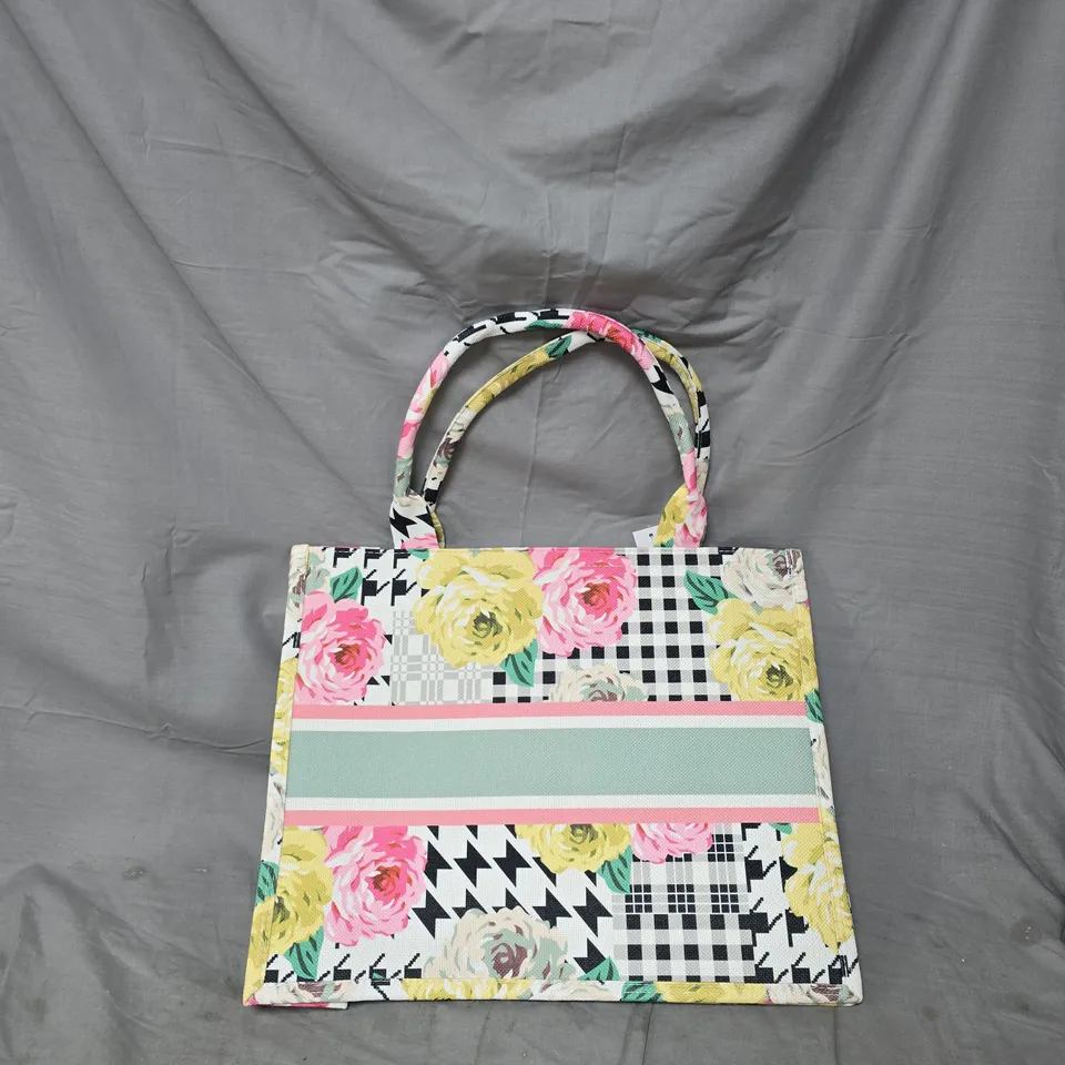 BOX OF APPROXIMATELY 20 ASSORTED ITEMS TO INCLUDE: FLORAL BAG AND UMBRELLA 