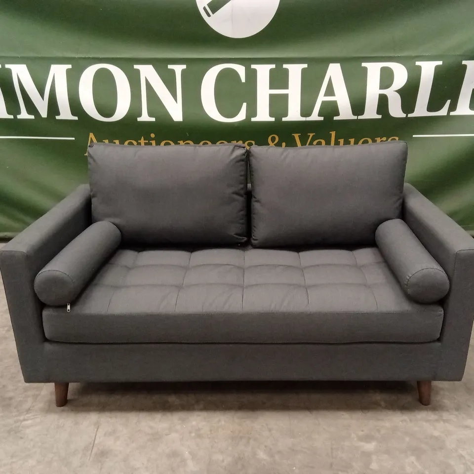 STANBERRY 2 SEATER OUTDOOR SOFA WITH 2 BOLSTER CUSHIONS IN GREY RRP £1299