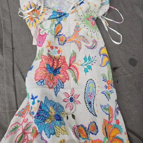 NOBODY'S CHILD LILY MIDI DRESS HAND PAINT PRINT SIZE UK 8