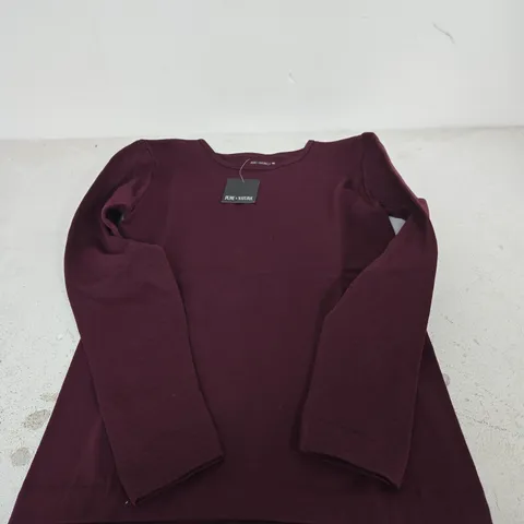 PURE & NATURAL BURGUNDY LONG-SLEEVE TOP, WOMEN'S UK M