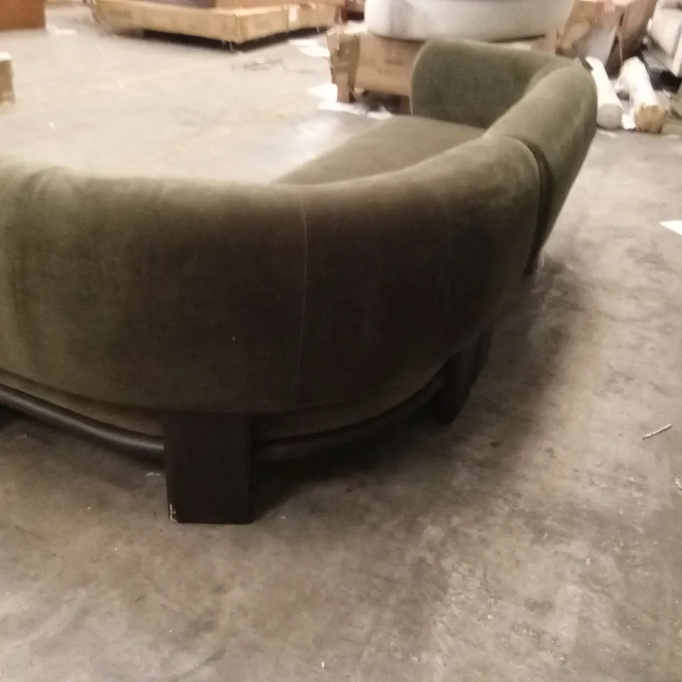 DANETTI OTTILIE OLIVE GREEN CHENILLE RIGHT HAND CORNER CHAISE SOFA RRP £1999