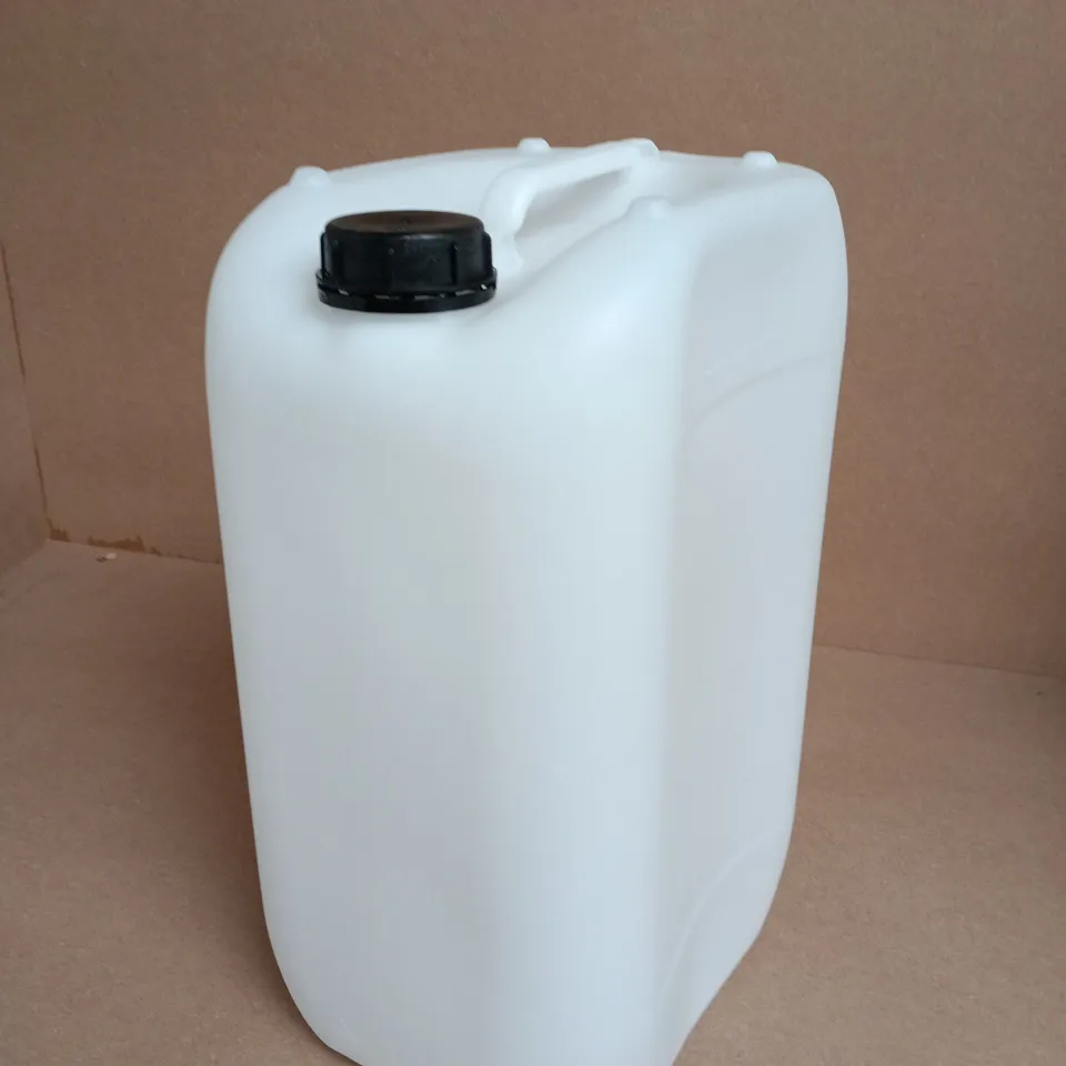 WHITE PLASTIC JERRY CAN WITH SCREW CAP