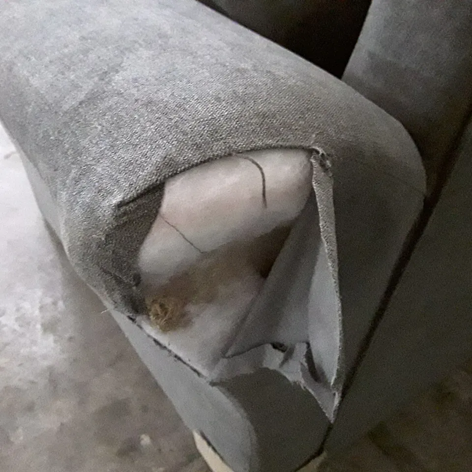 QUALITY DESIGNER 2 SEATER SOFA - GREY FABRIC