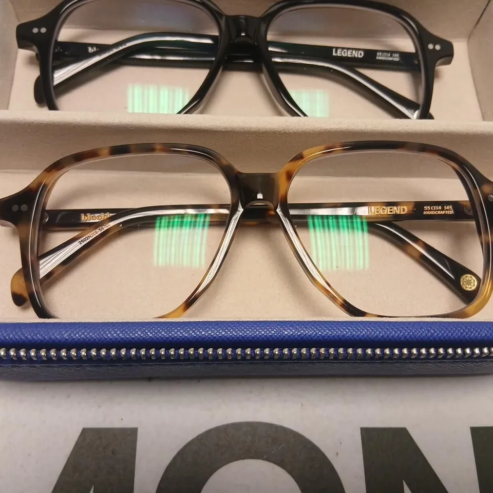 SET OF 5 DESIGNER BLOOBLOOM EYEGLASSES FRAMES IN BLUE CASE 
