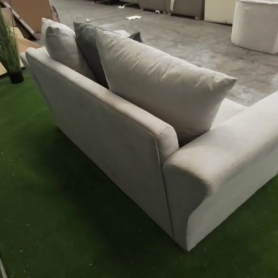 DESIGNER DURY BEIGE FABRIC TWO SEATER SOFA