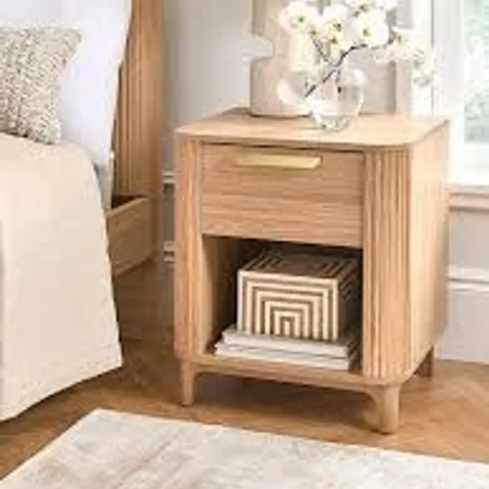 CARINA 1 DRAWER BEDSIDE CHEST - OAK - COLLECTION ONLY