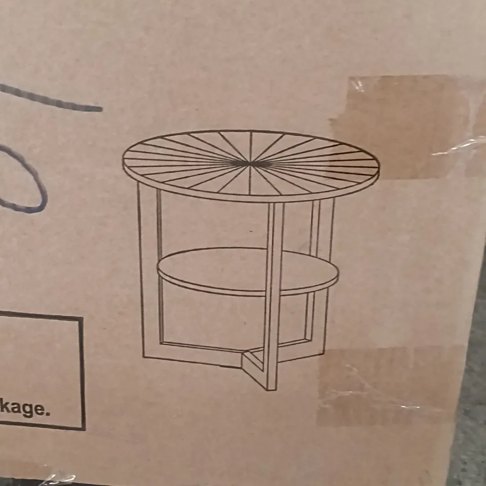 BOXED ROUND END TABLE - BLACK (1 BOX)