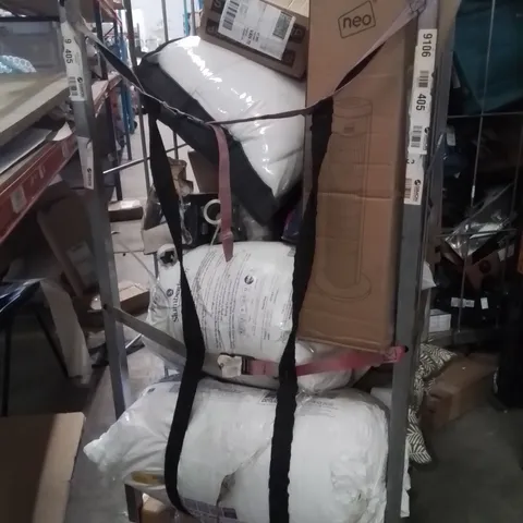 CAGE OF ASSORTED HOUSEHOLD GOODS AND PRODUCTS TO INCLUDE;PILLOW,BLANKET,LED LIGHT,TOWER FAN,PILLOWS,MATTRESS TOPPER