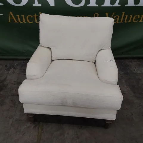 QUALITY BRITISH MADE LOUNGE Co EASY CHAIR NATURAL FABRIC