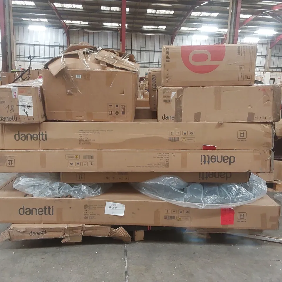 PALLET CONTAINING A LARGE QUANTITY OF ASSORTED DANETTI FURNITURE PARTS