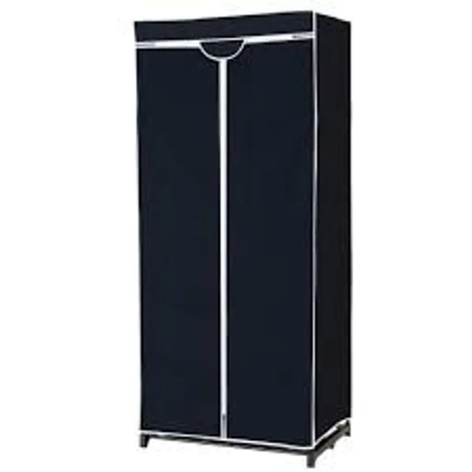 BOXED COSTWAY CONTEMPORARY STEEL AND FABRIC PORTABLE CLOTHES CLOSET - BLACK (1 BOX)