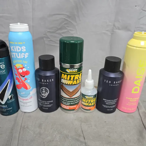 APPROXIMATELY 10 ASSORTED AEROSOLS TO INCLUDE DAISE, SURE MEN AND TED BAKER 