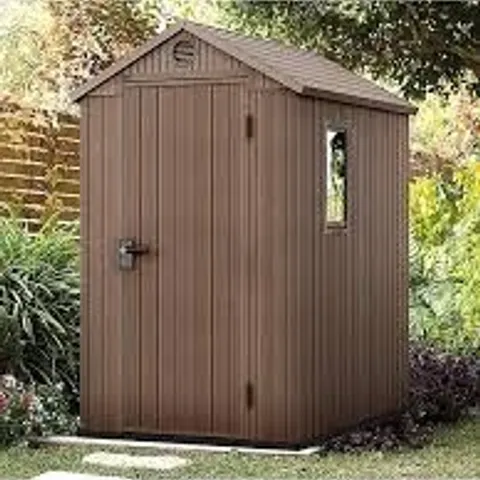 BOXED KETER DARWIN SHED 4x6FT - BROWN (1 BOX)