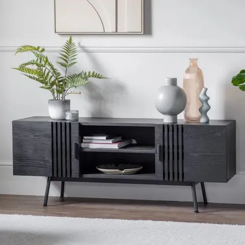 BOXED ENGLEWOOD TV UNIT, BLACK FOR TVS UP TO 50" (1 BOX)