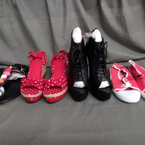LARGE QUANTITY OF ASSORTED WOMENS SHOES IN VARIOUS SIZES, COLOURS AND STYLES