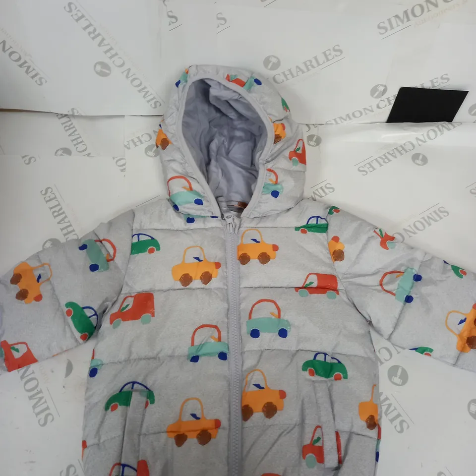 BOYS CAR THEMED BBBLE COAT SIZE 2-3 YEARS