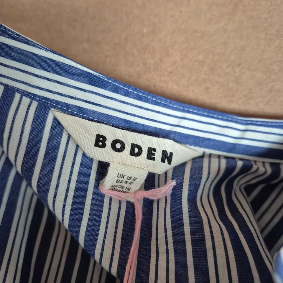 BODEN BLUE & WHITE STRIPE DRESS, UK 12R