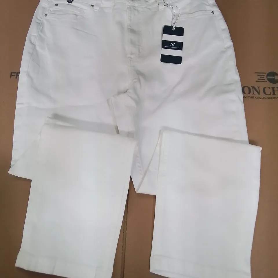 CREW CLOTHING CROPPED WHITE JEANS - 14