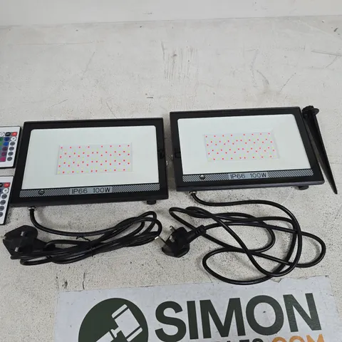 PAIR OF LED FLOOD LIGHTS RGB 100W – MODEL TS-F42100