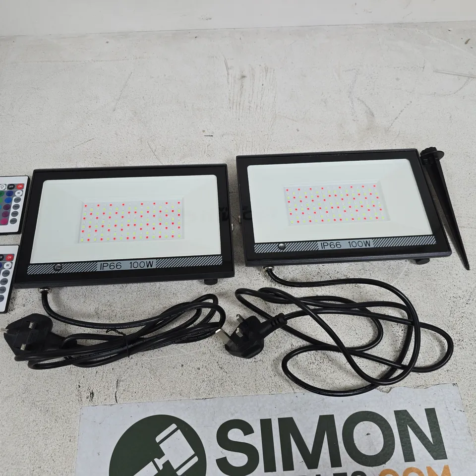 PAIR OF LED FLOOD LIGHTS RGB 100W – MODEL TS-F42100