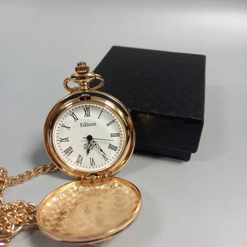 MENS EDISON POCKET WATCH WITH CHAIN 