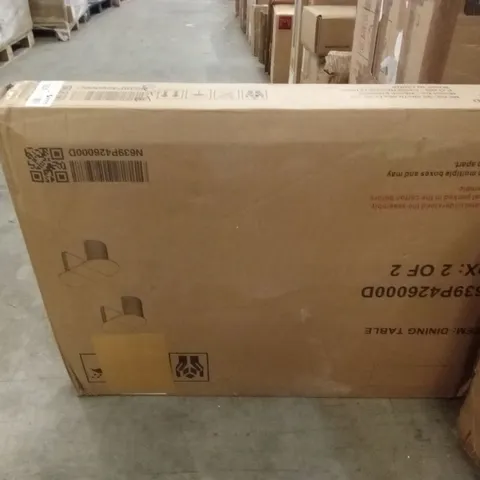 BOXED EXTENDABLE DINING TABLE WITH HIDDEN STORAGE COMPARTMENT (2 BOXES)