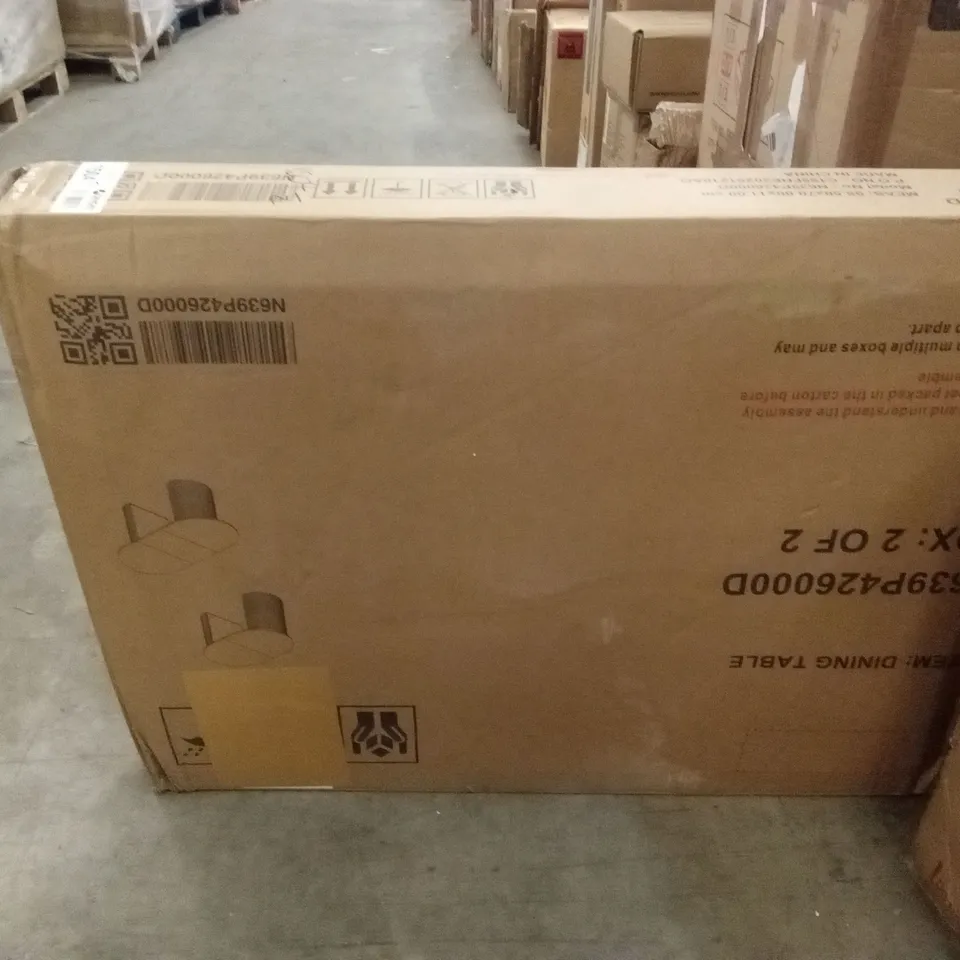 BOXED EXTENDABLE DINING TABLE WITH HIDDEN STORAGE COMPARTMENT (2 BOXES)