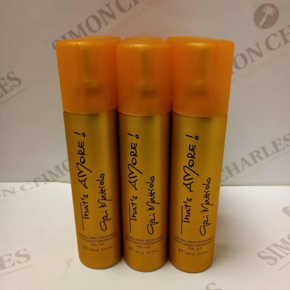 LOT OF APPROX 9 X 100ML GAI MATTIOLO THATS AMORE HIM DEODORANT SPRAY